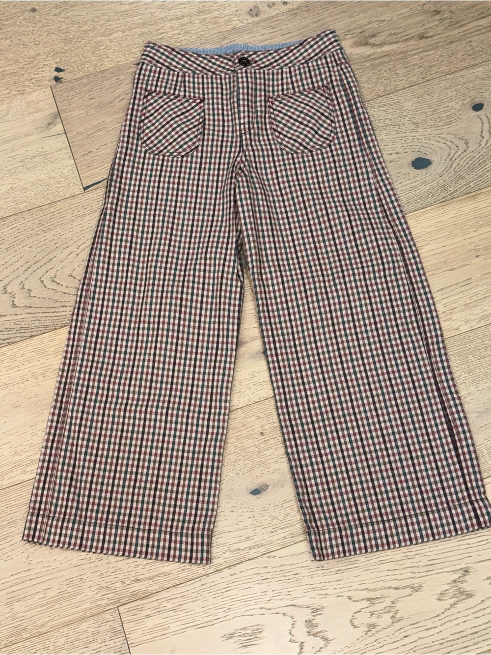 Zara Studio Girls Plaid Wide Leg Pants Size 9yrs / 134cm NWOT